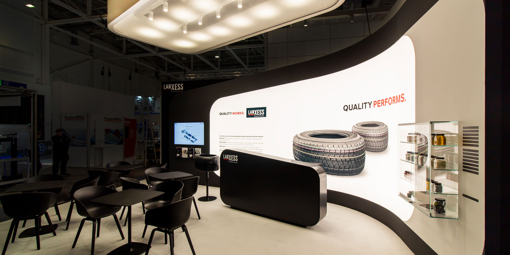 Messestand von Lanxess auf der Tire Technology EXPO 2019 in Hannover Deutschland Europe - Tünnissen Interiors, Messen, Events und Ausstellungen NRW Deutschland Europe