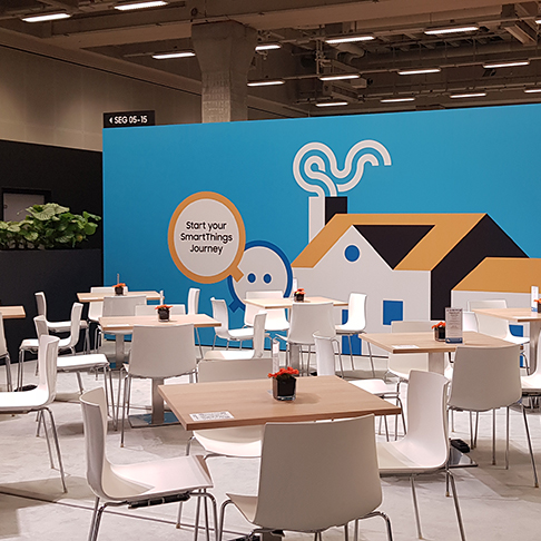 Messestand von Samsung auf der MWC Messe 2019 in Barcelona - Tünnissen Interiors, Messen, Events und Ausstellungen NRW Deutschland Europe