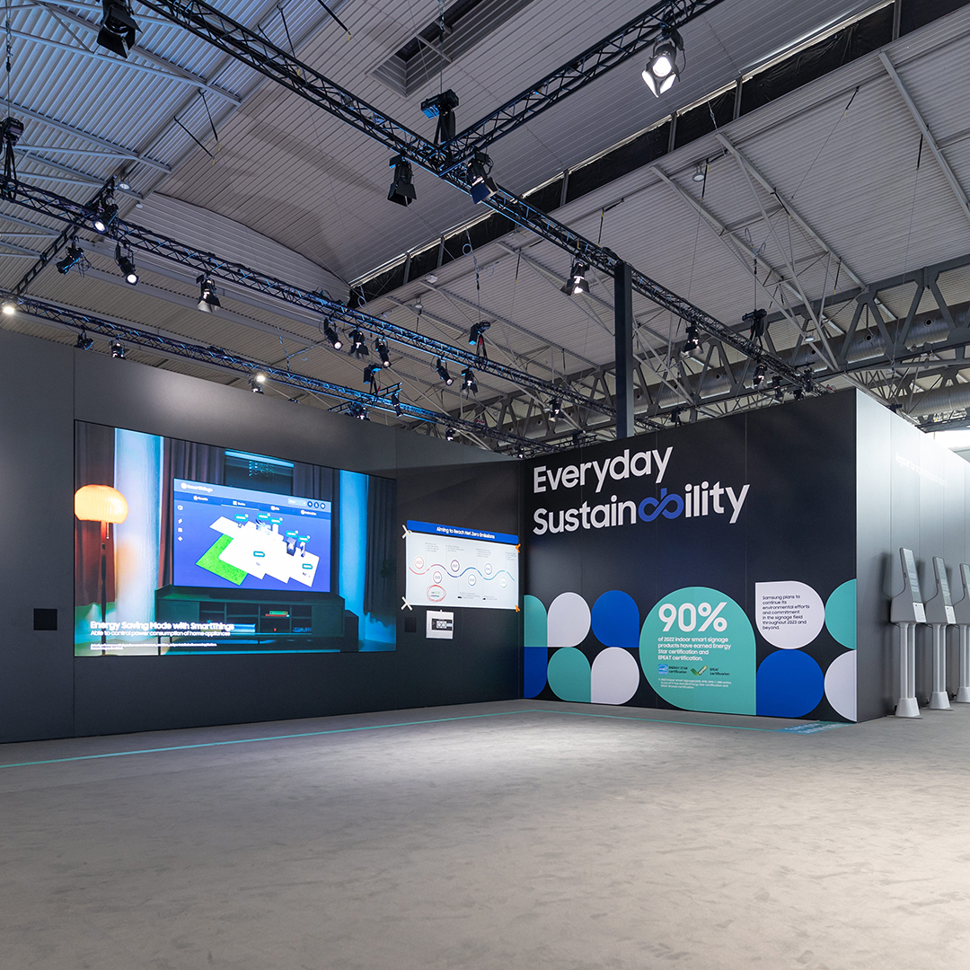 Messestand von Samsung auf der MWC Messe 2019 in Barcelona - Tünnissen Interiors, Messen, Events und Ausstellungen NRW Deutschland Europe